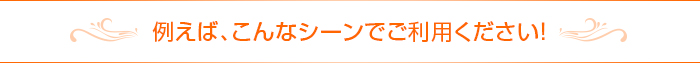 例えば、こんなシーンでご利用ください！